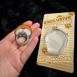 Exclusive Space Corgi Phone Ring Holder